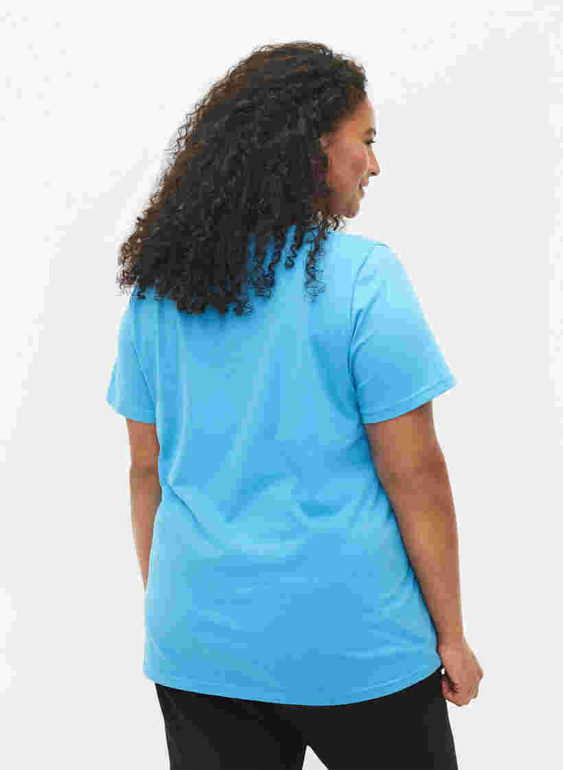 Set van 2 basic t-shirts in katoen, Bonnie Blue/Black, Model image number 1