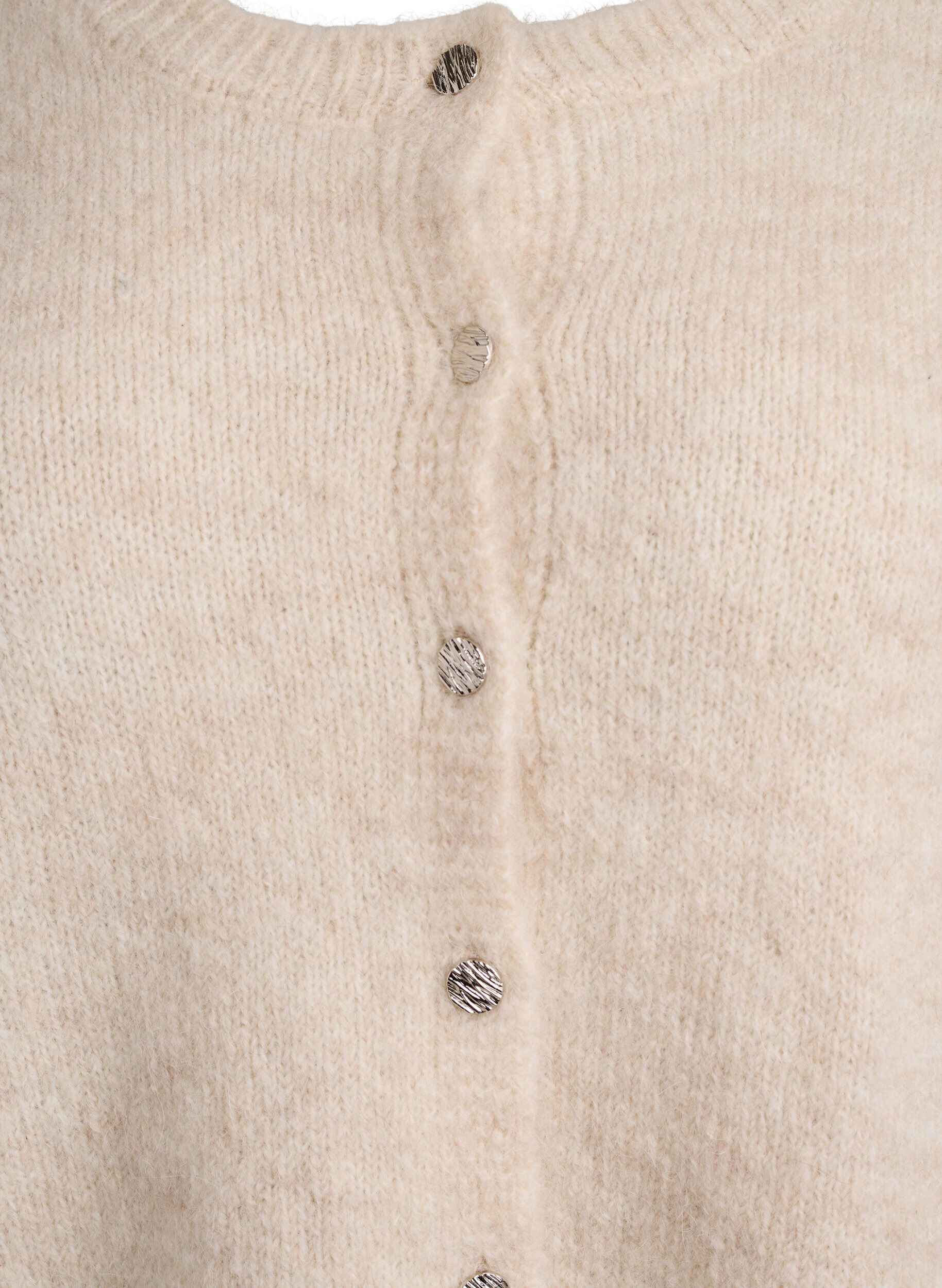 Zizzi Cardigan met wol en alpaca en decoratieve knopen, Beige, Packshot image number 2