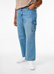 Losse pasvorm cargo jeans met hoge taille, Light Blue, Model image number 2