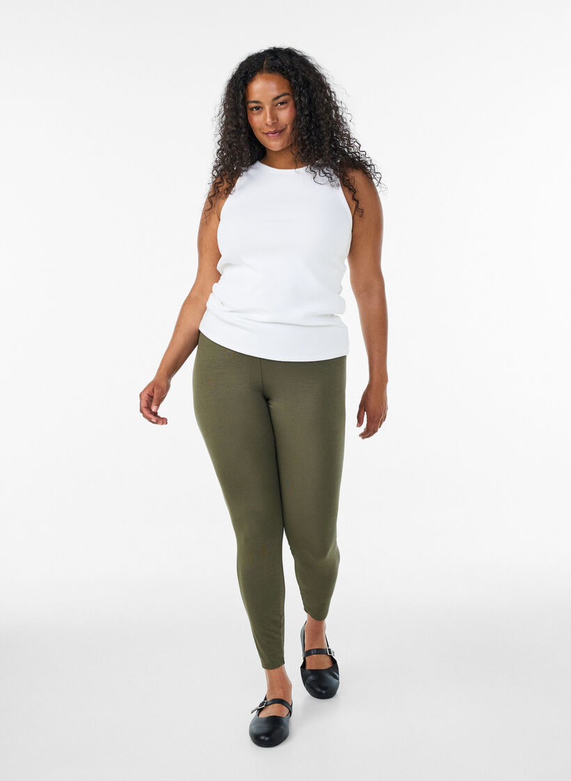 Basic legging in viscose, Groen, Model image number 1