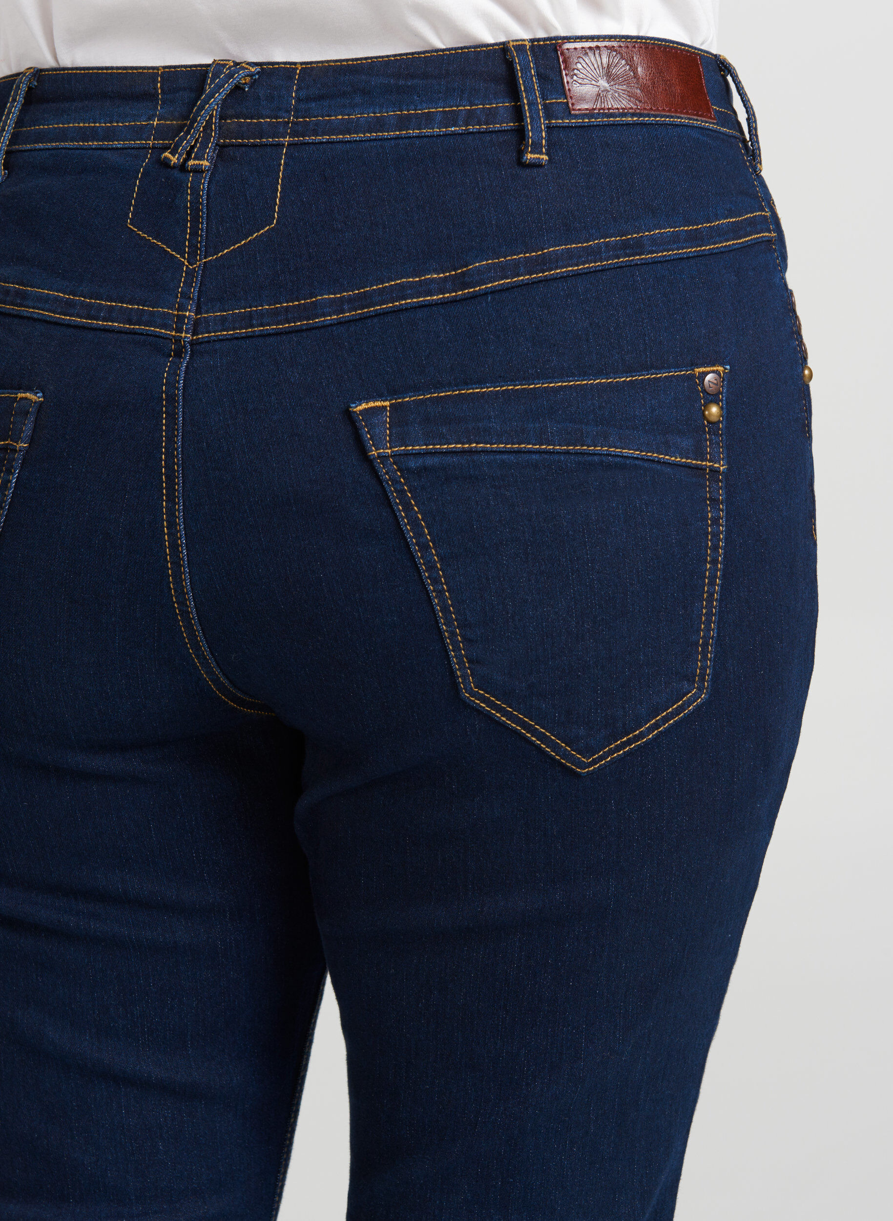 Zizzi Slim fit Vilma jeans met hoge taille, Blauw, Model image number 2