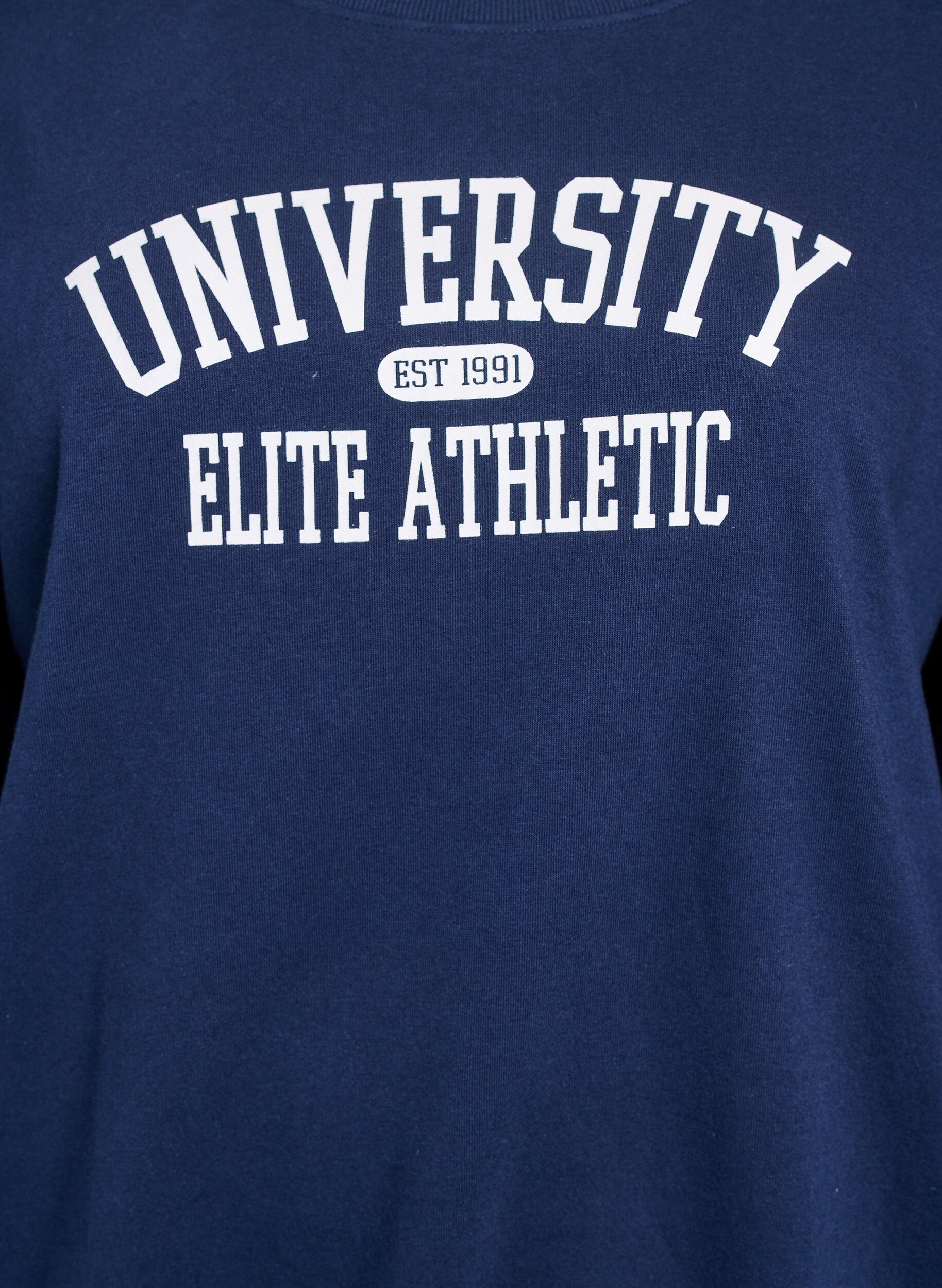 ZizziHet sweatshirt met tekstprint, Blauw, Packshot image number 2