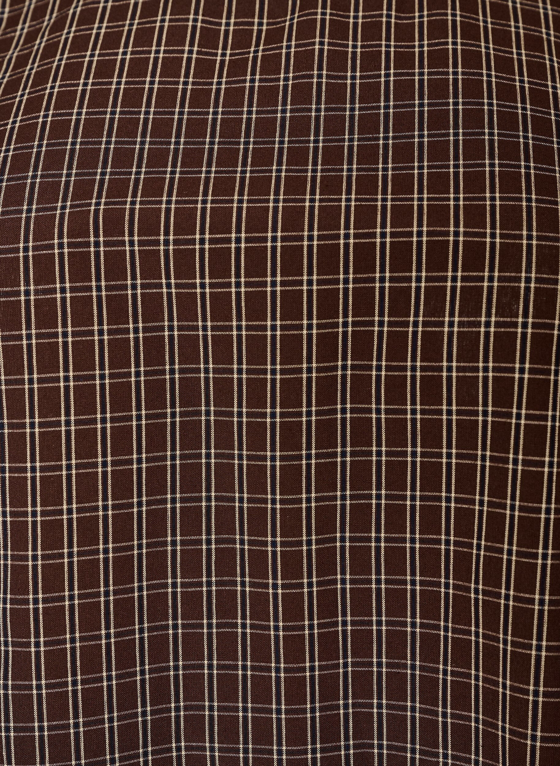 ZizziGeruite top met asymmetrische kanten afwerking, Bruin, Packshot image number 2