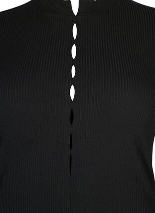 Aansluitende jurk met opengewerkte details, Black, Packshot image number 2