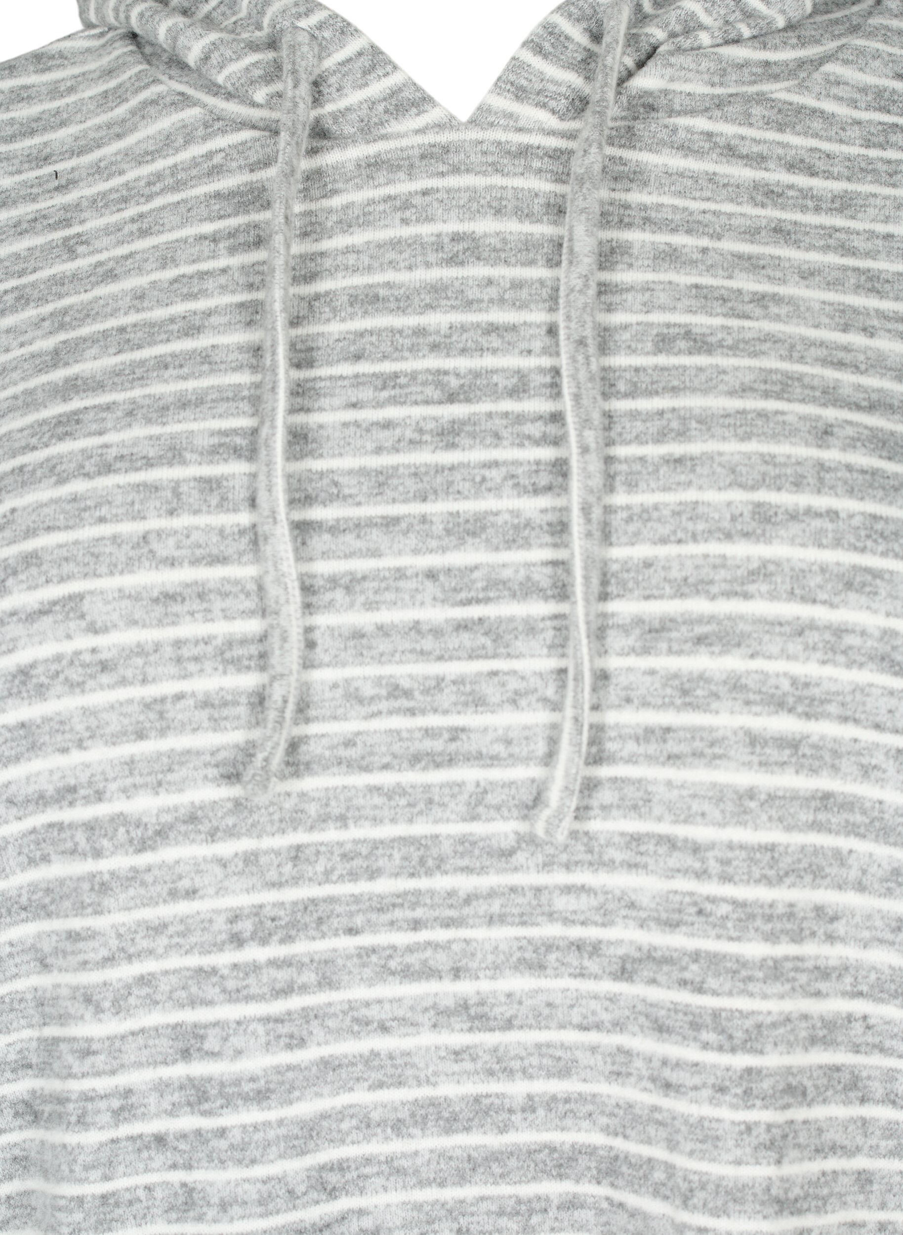 Zizzi Loszittende hoodie met strepen, DGM Stripe, Packshot image number 2