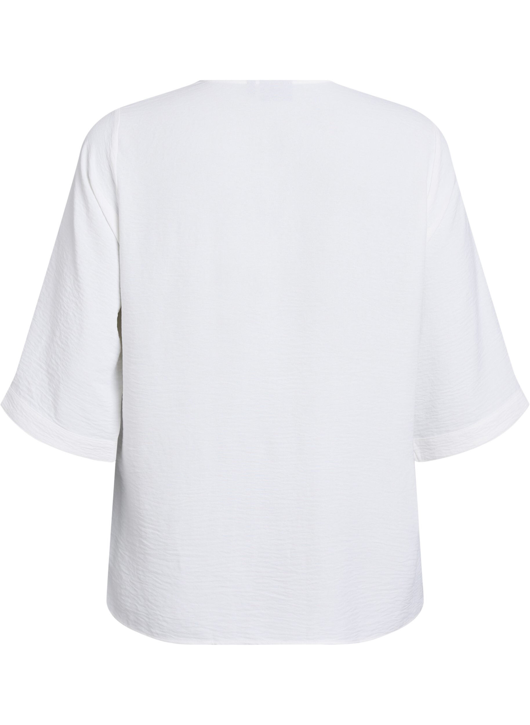 ZizziShirtblouse met V-hals en 3/4 mouwen, Vanille, Packshot image number 1