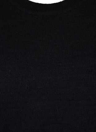 Gebreide top met rib en steentjes, Black, Packshot image number 2
