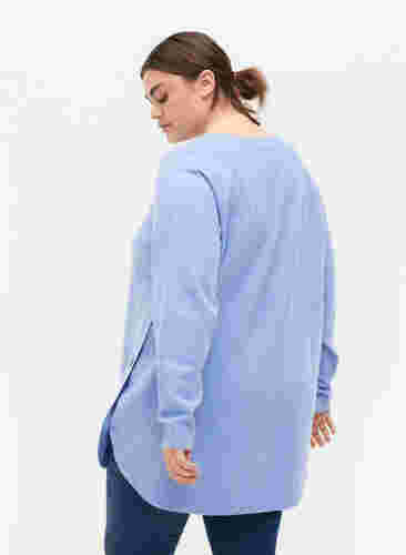Gemêleerde gebreide blouse met knopen, Lavender Lustre, Model image number 1