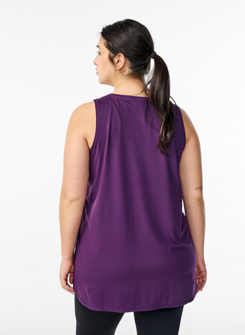 Workout top met V-hals, Paars, Model image number 2