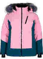 Ski jas met afneembare capuchon, Sea Pink Comb
