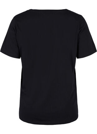 Pyjama t-shirt met korte mouwen en print, Black HEARTBEAT, Packshot image number 1