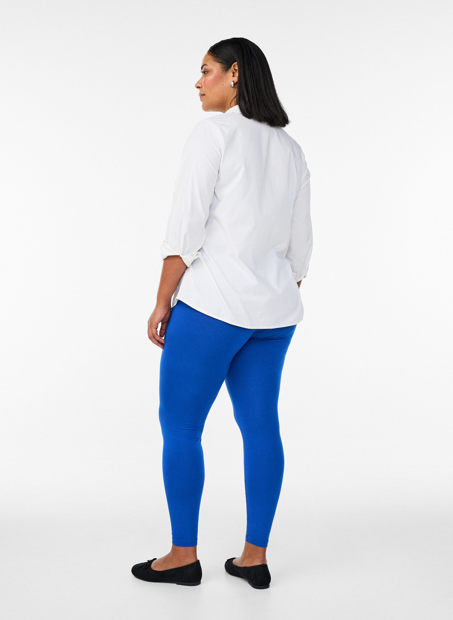 Zizzi Basic legging in viscose, Blauw, Model image number 1