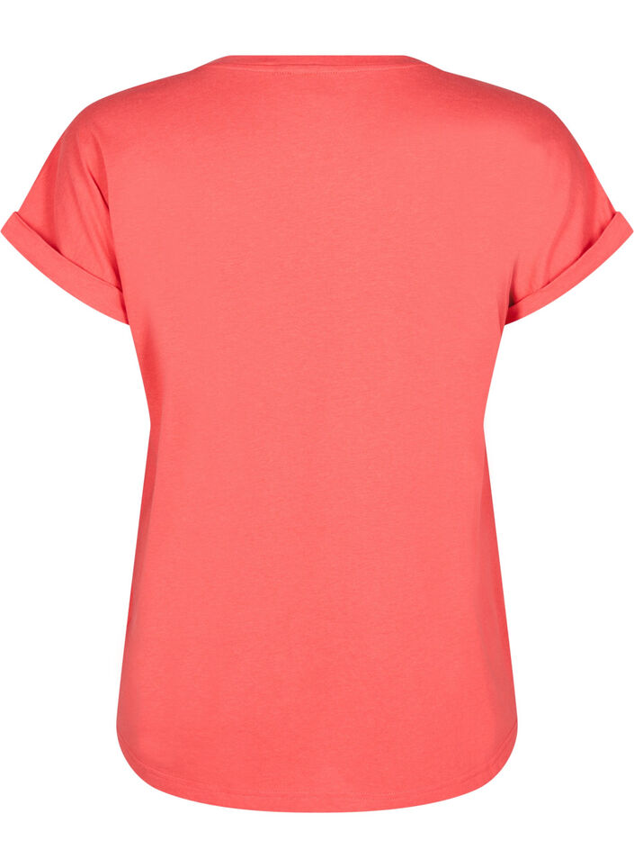 T-shirt met korte mouwen van katoenmix, Rood, Packshot image number 1