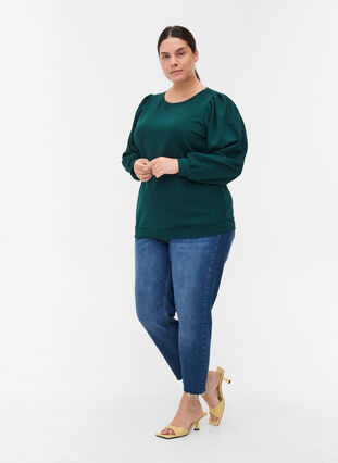 Sweatshirt met ronde hals en ballonmouwen, Ponderosa Pine, Model image number 2