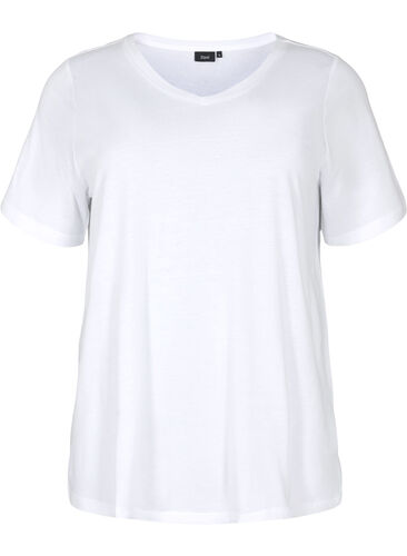 T-shirt met korte mouwen en a-vorm, Bright White, Packshot image number 0