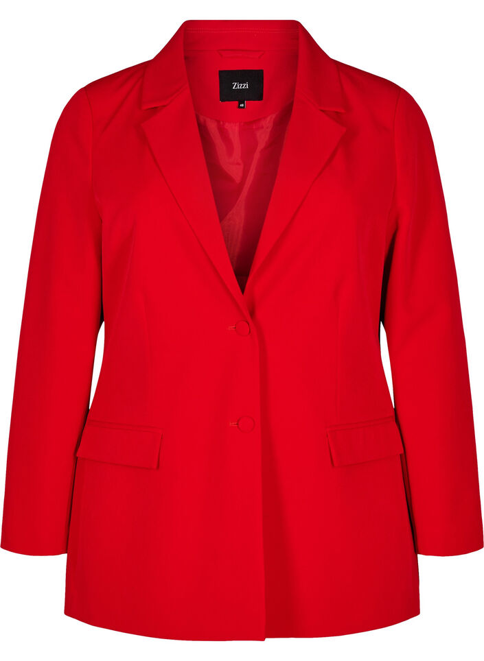 Klassieke blazer met knoopsluiting, Rood, Packshot image number 0