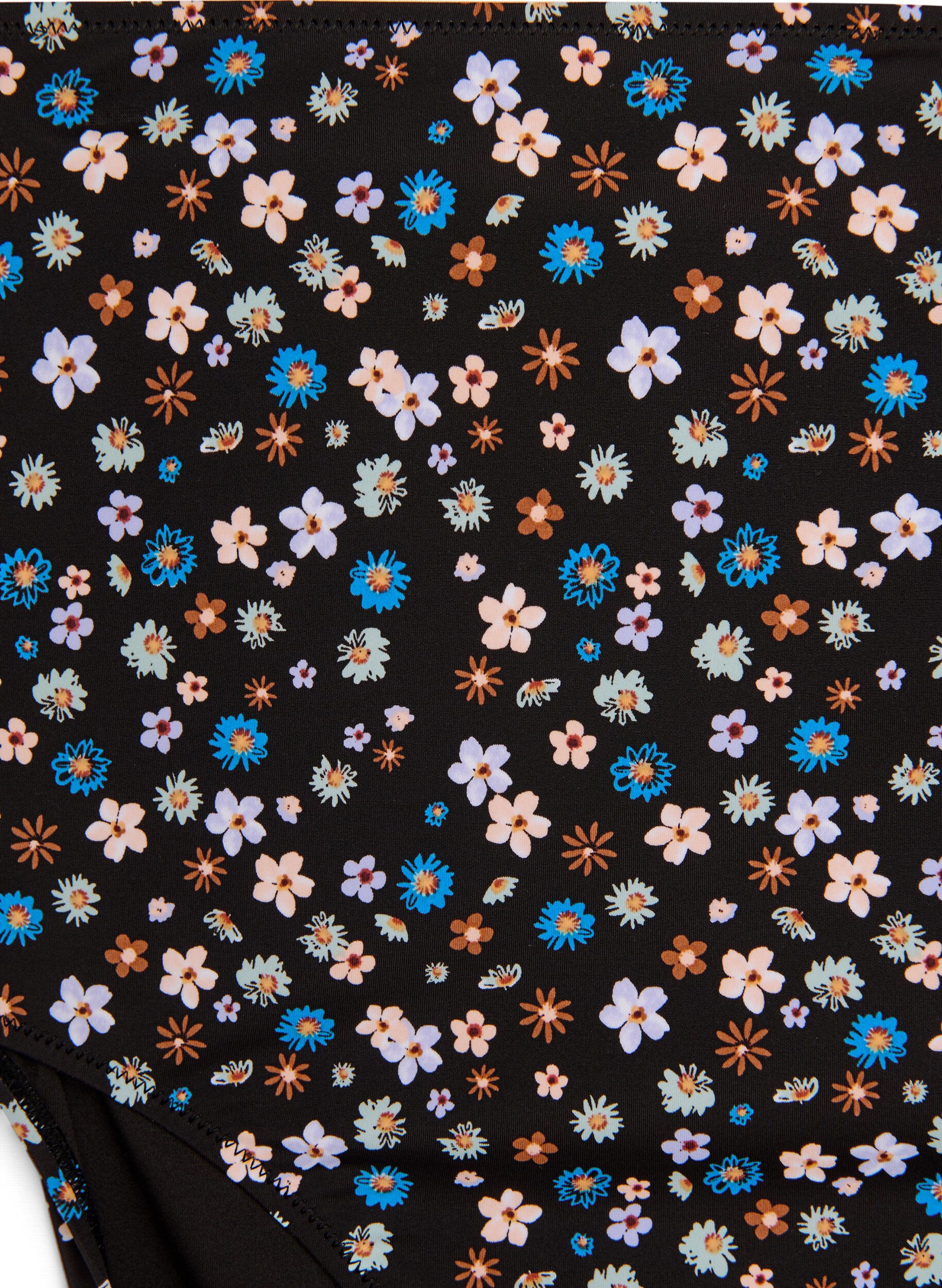 Zizzi Extra high-waisted bikinibroekje met bloemenprint, Bruin, Packshot image number 2