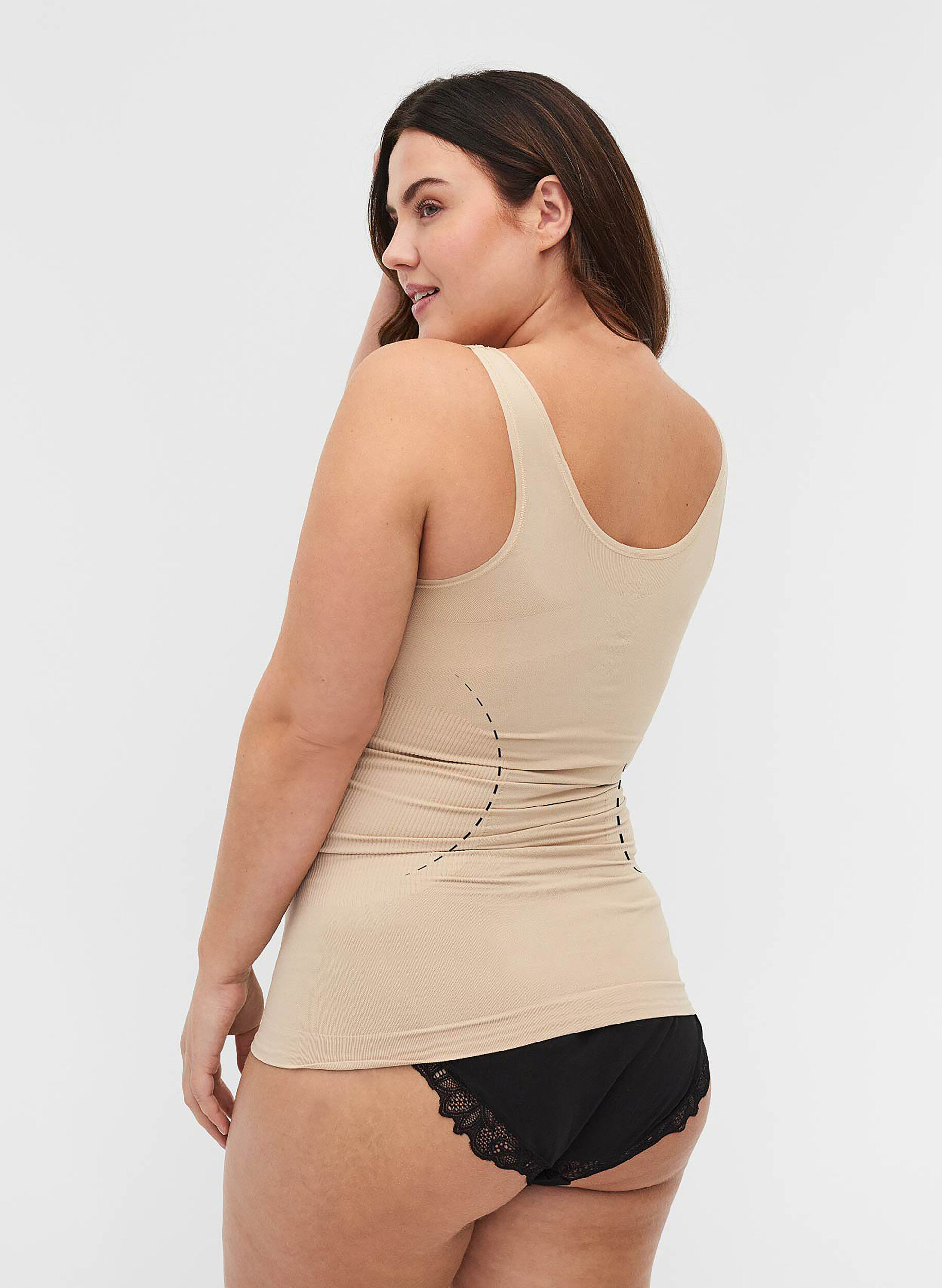 Zizzi Shapewear top met brede bandjes, Beige, Model image number 1