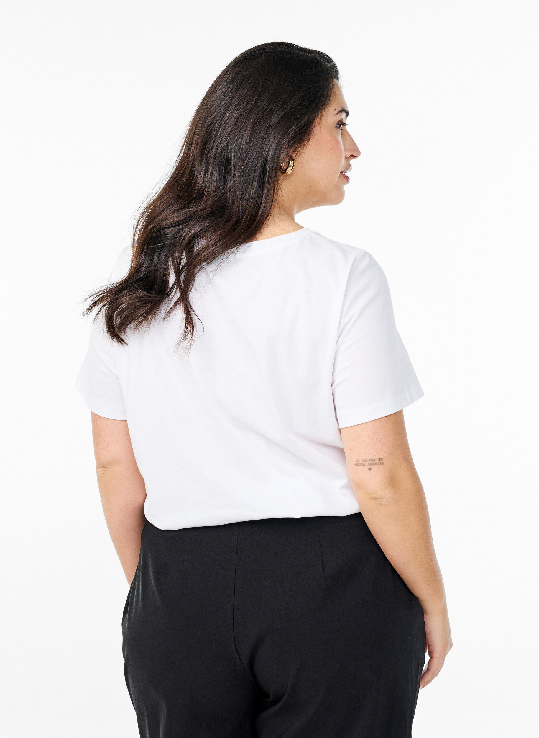 Zizzi T-shirt met luipaardprint, Bright White w. Leo, Model image number 1