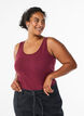 Solide kleur basis top in katoen, Donker Bordeaux, Model image number 0
