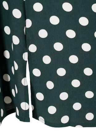 Viscose tuniek met lange mouwen en split, Scarab w. White Dots, Packshot image number 3