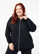 Sweatvest met capuchon en zakken, Zwart, Model image number 0