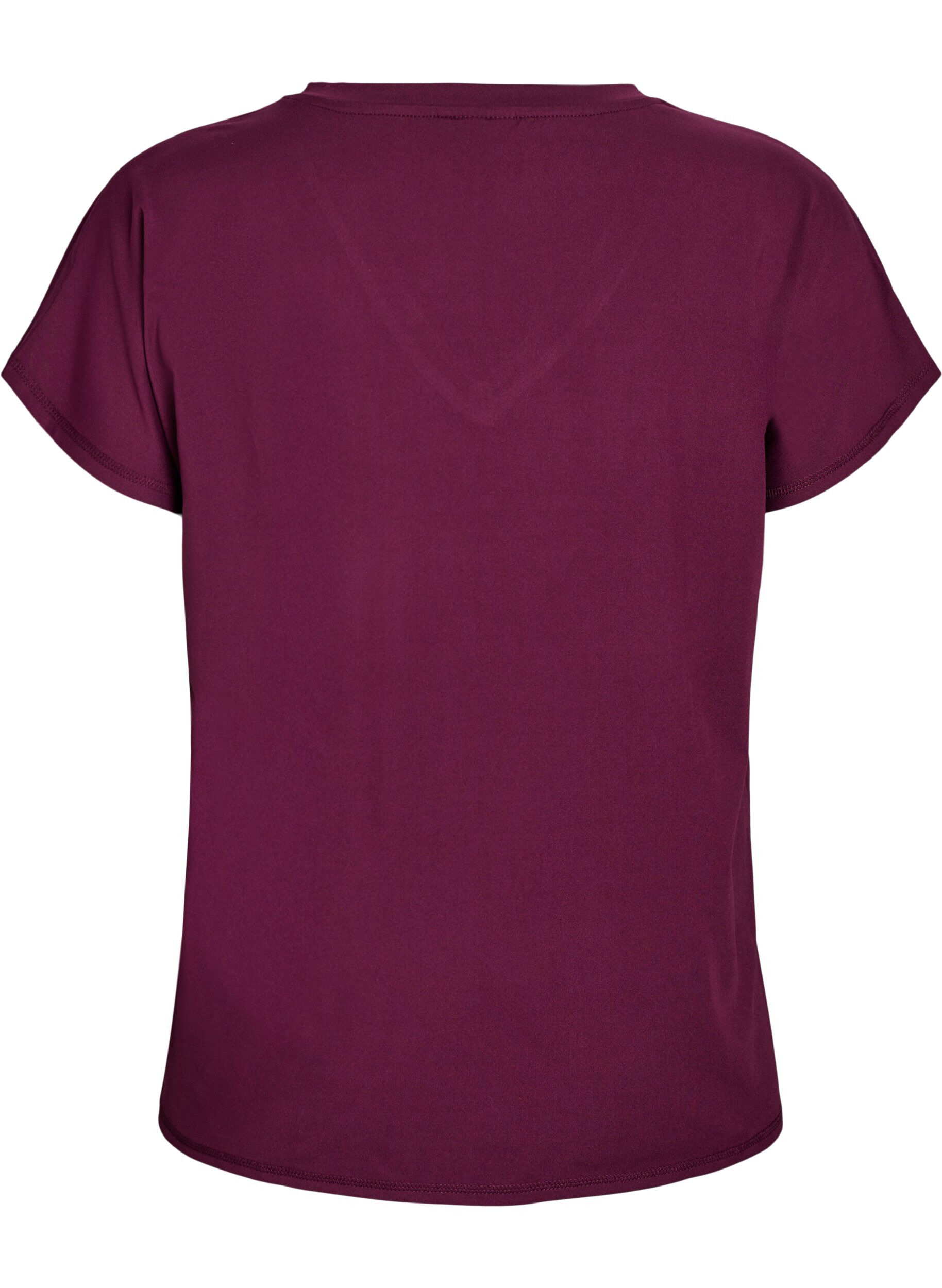Zizzi Losvallend sport T-shirt met V-hals, Rood, Packshot image number 1