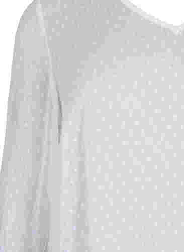 	 FLASH - Blouse met 3/4 mouwen en structuurpatroon, White, Packshot image number 2
