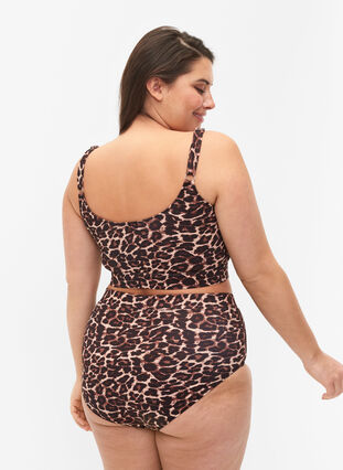 Bikinibroeken met print en hoge taille, Autentic Leopard, Model image number 1