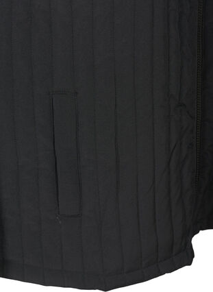 Korte vest met zakken en hoge hals, Black, Packshot image number 3