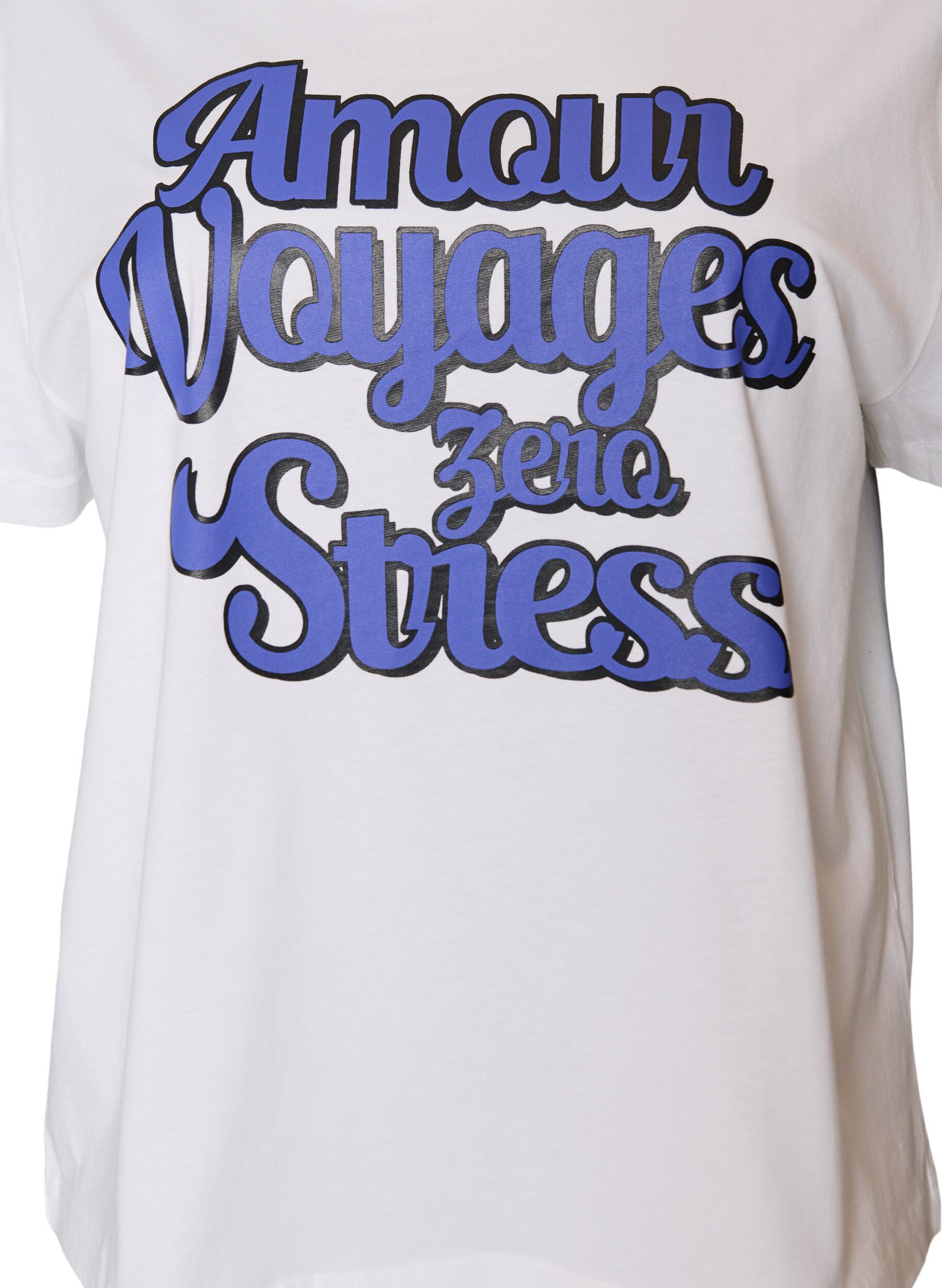 Zizzi100% katoenen T-shirt met korte mouwen en print, Wit, Packshot image number 2