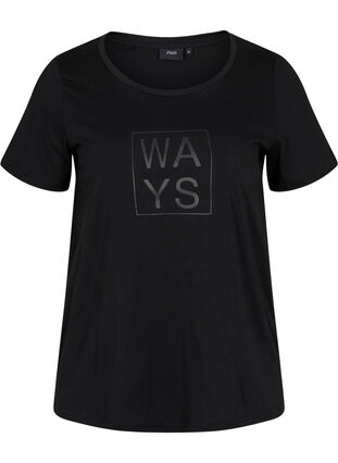 Katoenen t-shirt met print, Black WAYS, Packshot image number 0