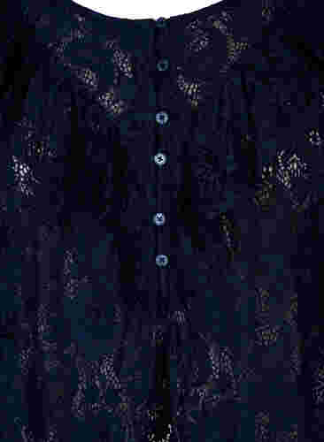 Kanten blouse met franje, Navy, Packshot image number 2