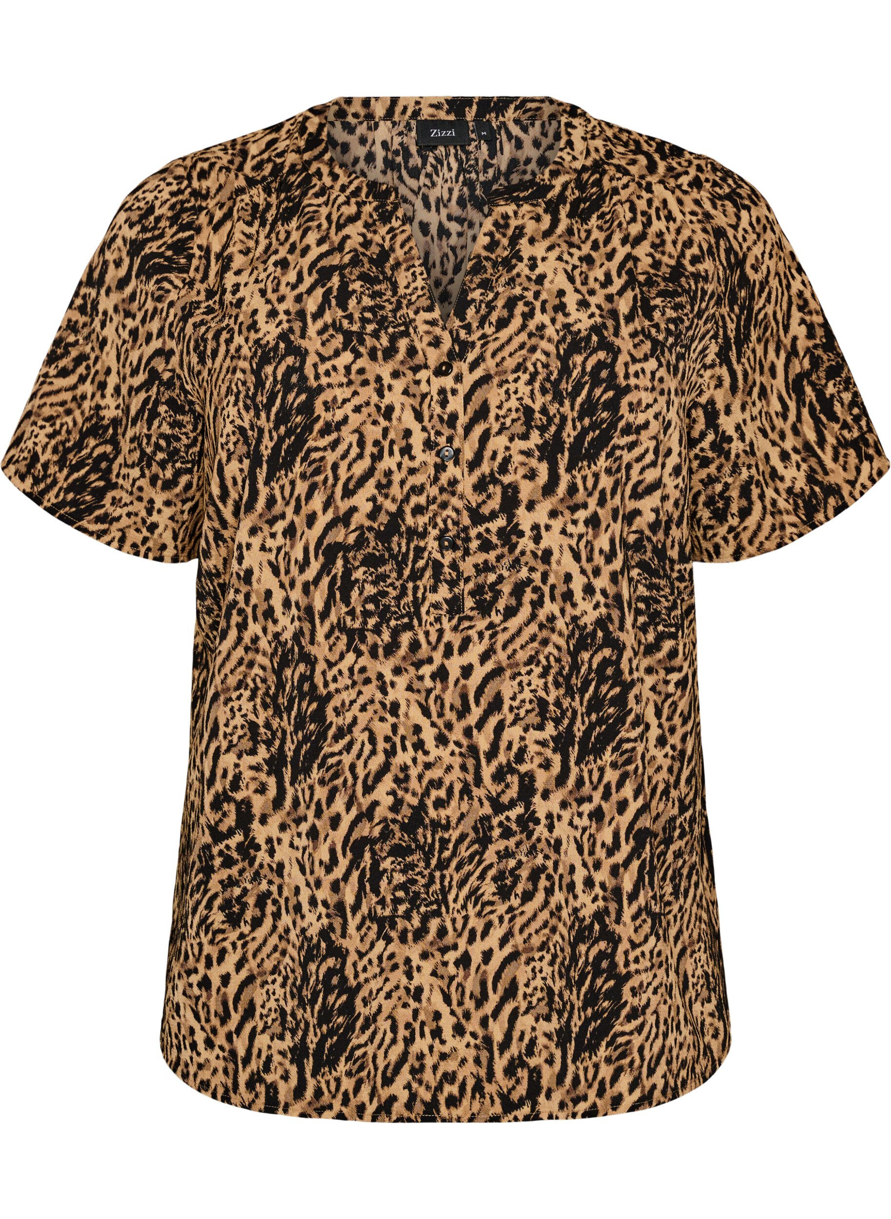 Blouse met korte mouwen en v-halslijn