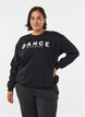Sweatshirt met motief aan de voorkant, Zwart, Model image number 0
