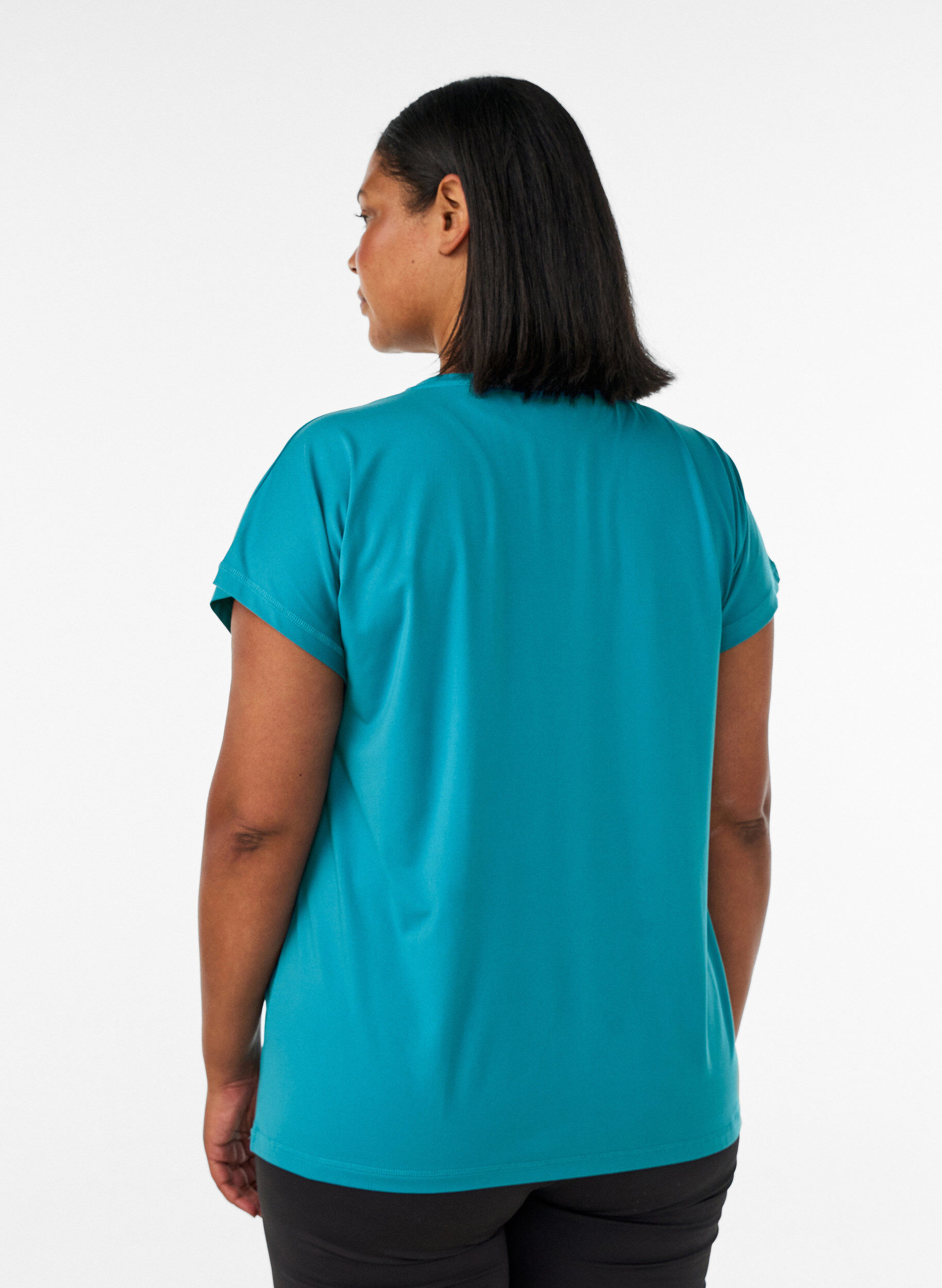 ZizziEffen gekleurd trainingsshirt, Blauw, Model image number 2