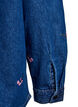 Denim shirt met geborduurde bloemen, Blauw, Packshot image number 3