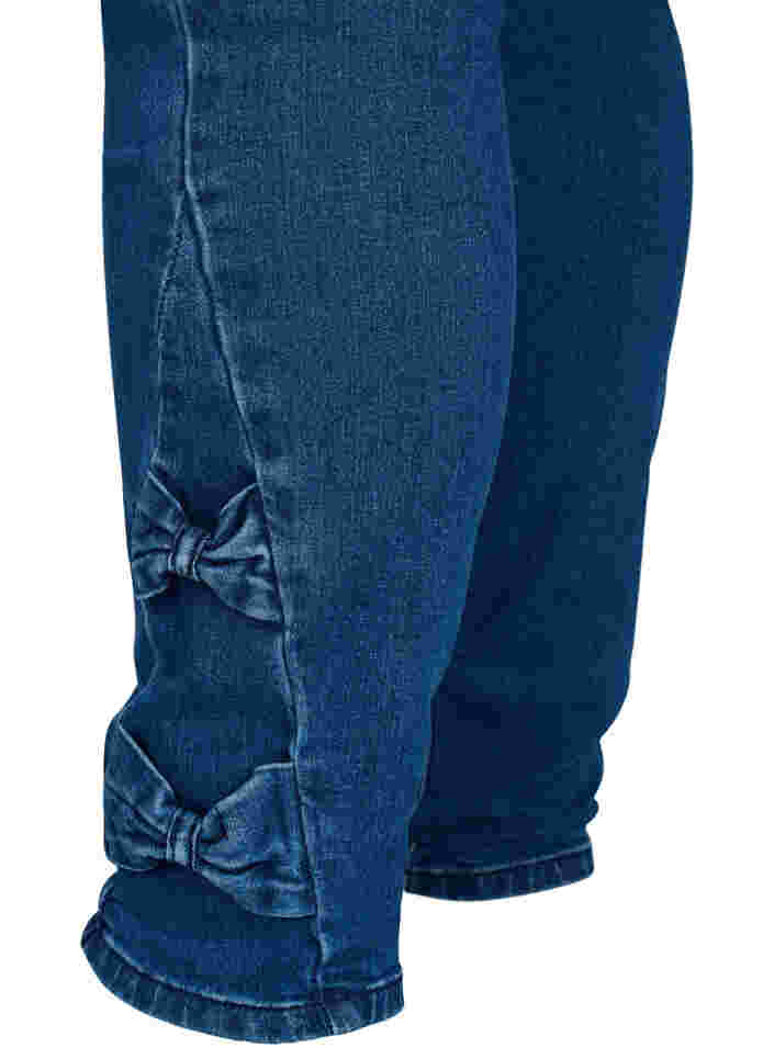 Super slim fit Amy jeans met strikje, Dark blue, Packshot image number 3