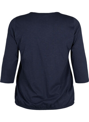 Katoenen blouse met 3/4 mouwen, Navy Blazer, Packshot image number 1