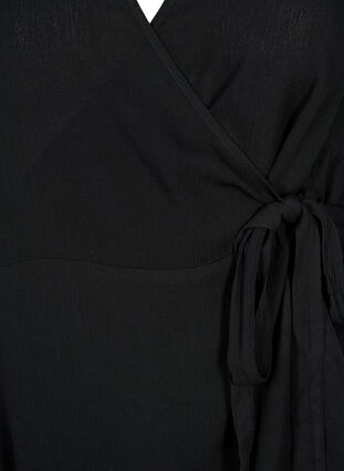 Viscose blouse met wikkel, Black, Packshot image number 2