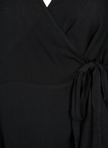 Viscose blouse met wikkel, Black, Packshot image number 2