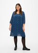 Bedrukte jurk met V-hals en 3/4 mouwen, Dress Bl. Swirl AOP, Model image number 2