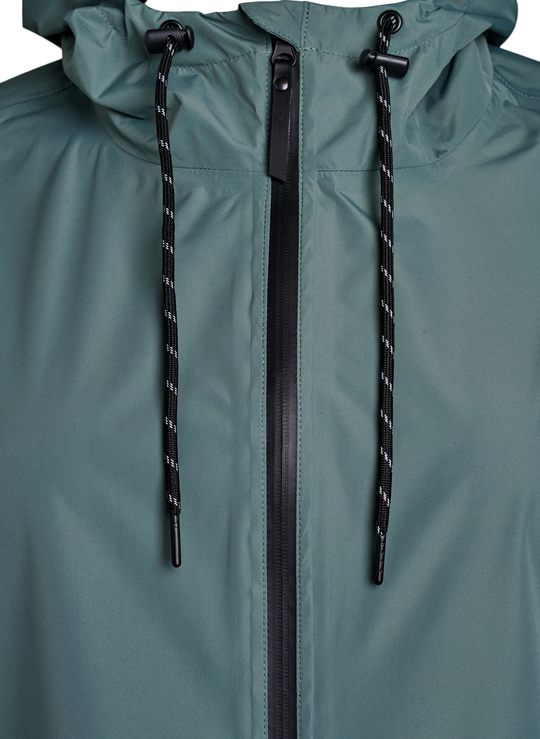 ZizziRegenjas met zakken en capuchon, Groen, Packshot image number 2