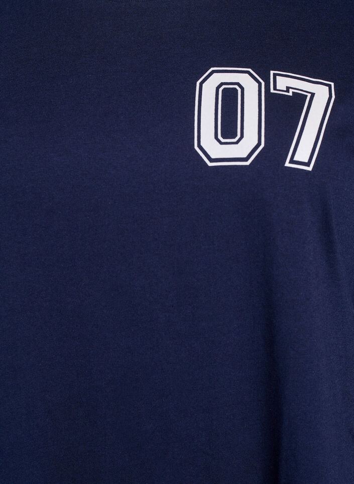 Kort T-shirtjurkje met sportieve details, Blauw, Packshot image number 2