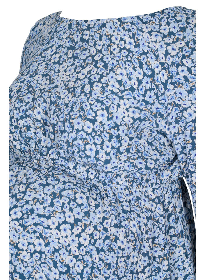 Viscose zwangerschapstop met print, Blue Flower AOP, Packshot image number 2