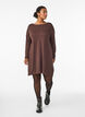Gebreide jurk in katoen-viscose blend, Bruin, Model image number 1
