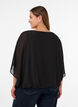Chiffon blouse met balloneffect, Zwart, Model image number 2