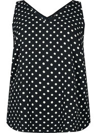 Bedrukte top met v-hals, Black Dot