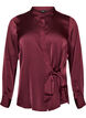 Shirt met satijnlook en wikkeleffect, Rood, Packshot image number 0