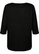 Blouse met 3/4 mouwen en kanten detail, Black, Packshot image number 1
